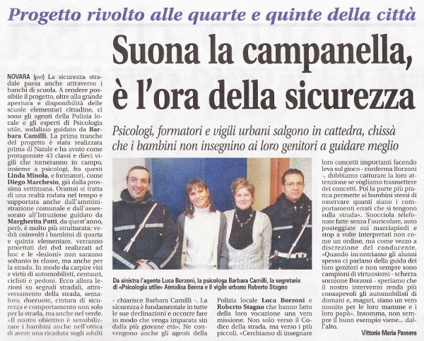 Citazione sul giornale della Citazione sul giornale della Dott.ssa Barbara Camilli 9