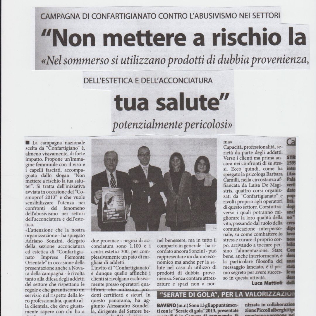 Citazione sul giornale della Citazione sul giornale della Dott.ssa Barbara Camilli