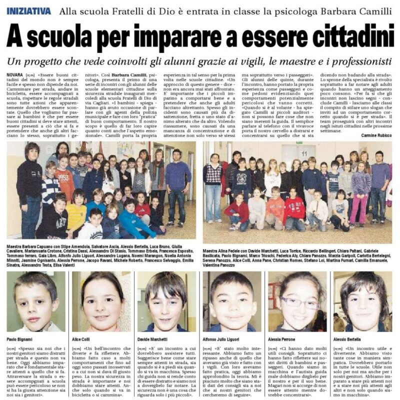 Citazione sul giornale della Citazione sul giornale della Dott.ssa Barbara Camilli 7