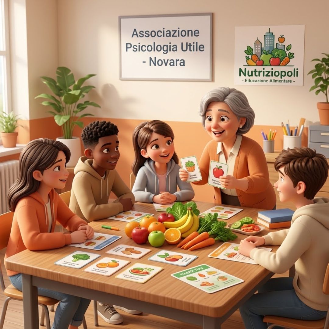 nutriziopoli-educazione-alimentare-laboratorio-associazione-novara Laboratorio di gruppo del progetto Nutriziopoli educazione alimentare organizzato dall'Associazione Psicologia Utile a Novara